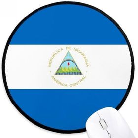 Dıythinker Nikaragua Ulusal Bayrağı Kuzey Amerika Ülke Yuvarlak Kaymaz Mouse Pad