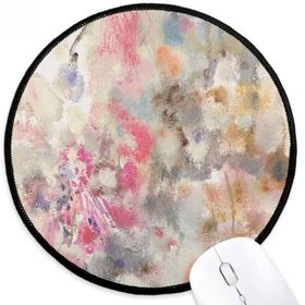 Dıythinker Nisan Lotus XJJ Yağlıboya Yuvarlak Kaymaz Mouse Pad