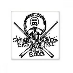 Dıythinker No 16 Ninja Siyah İskelet Katil Kılıç İllüstrasyon Desenli 10x10 cm Seramik Karo