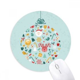 Dıythinker Noel Baba Geyik Ağacı Mavi Baskılı Yuvarlak Kaymaz Kauçuk Mouse Pad