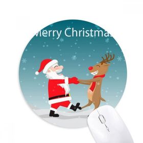 Dıythinker Noel Baba Geyik Festivali Baskılı Yuvarlak Kaymaz Kauçuk Mouse Pad