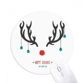 Dıythinker Noel Boynuzu Tatil Desenli Baskılı Yuvarlak Kaymaz Kauçuk Mouse Pad