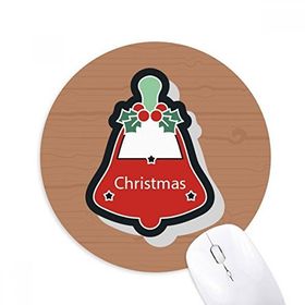 Dıythinker Noel Çanları Noel Çizgi Film Simgesi Baskılı Yuvarlak Kaymaz Kauçuk Mouse Pad
