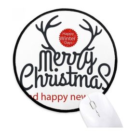 Dıythinker Noel Elk Yeni Yıl Kış Festivali Yuvarlak Kaymaz Mouse Pad