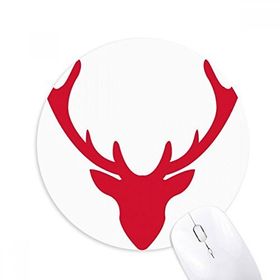 Dıythinker Noel Geyiği Avatar Kırmızı Festival Baskılı Yuvarlak Kaymaz Kauçuk Mouse Pad
