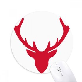 Dıythinker Noel Geyiği Avatar Kırmızı Festival Baskılı Yuvarlak Kaymaz Kauçuk Mouse Pad