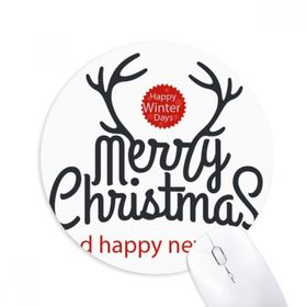 Dıythinker Noel Geyiği Yeni Yıl Kış Festivali Baskılı Yuvarlak Kaymaz Kauçuk Mouse Pad