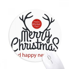 Dıythinker Noel Geyiği Yeni Yıl Kış Festivali Baskılı Yuvarlak Kaymaz Kauçuk Mouse Pad
