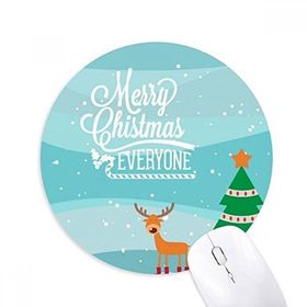 Dıythinker Noel Geyik Ağacı Festival İllüstrasyon Baskılı Yuvarlak Kaymaz Kauçuk Mouse Pad