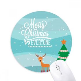 Dıythinker Noel Geyik Ağacı Festival İllüstrasyon Baskılı Yuvarlak Kaymaz Kauçuk Mouse Pad