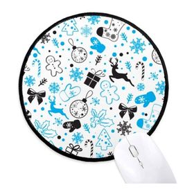 Dıythinker Noel Kar Tanesi Elk Hediye Festivali Yuvarlak Kaymaz Mouse Pad