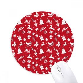 Dıythinker Noel Kar Tanesi Geyik Kızak Şapka Baskılı Yuvarlak Kaymaz Kauçuk Mouse Pad