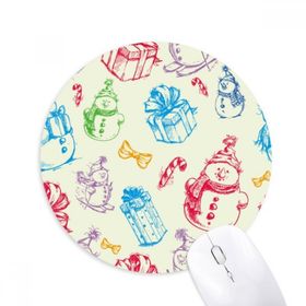 Dıythinker Noel Kardan Adam Festival Baskılı Yuvarlak Kaymaz Kauçuk Mouse Pad