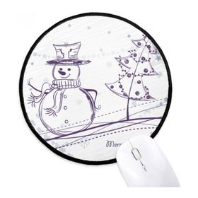 Dıythinker Noel Kardan Adam Kar Tanesi Ağacı Kroki Yuvarlak Kaymaz Mouse Pad