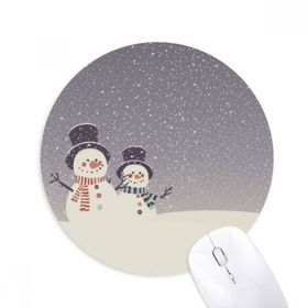 Dıythinker Noel Kardan Adam Kar Tanesi Festival Baskılı Yuvarlak Kaymaz Kauçuk Mouse Pad