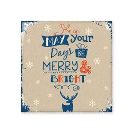 Dıythinker Noel Tatili Geyik Kar Seramik 10x10 cm Seramik Karo