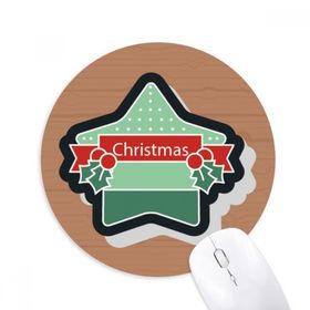Dıythinker Noel Yıldız Noel Çizgi Film Simgesi Baskılı Yuvarlak Kaymaz Kauçuk Mouse Pad