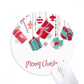 Dıythinker Noelsi Kar Tanesi Ampul Koltuk değneği Desenli Baskılı Yuvarlak Kaymaz Kauçuk Mouse Pad