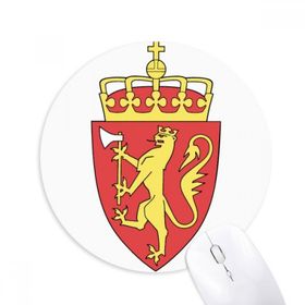 Dıythinker Norveç Avrupa Ulusal Amblem Baskılı Yuvarlak Kaymaz Kauçuk Mouse Pad