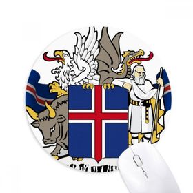 Dıythinker Norveç Ulusal Amblem Ülke Sembolü Baskılı Yuvarlak Kaymaz Kauçuk Mouse Pad