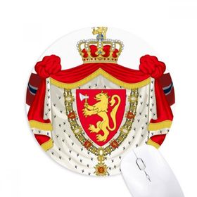 Dıythinker Norveç Ulusal Amblem Ülke Sembolü Baskılı Yuvarlak Kaymaz Kauçuk Mouse Pad
