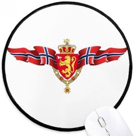 Dıythinker Norveç Ulusal Amblem Ülke Yuvarlak Kaymaz Mouse Pad