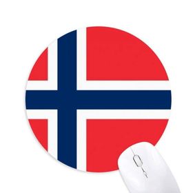 Dıythinker Norveç Ulusal Bayrağı Avrupa Ülke Baskılı Yuvarlak Kaymaz Kauçuk Mouse Pad