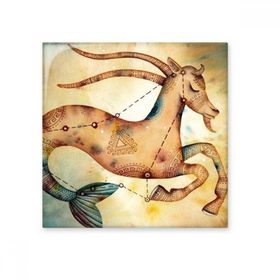 Dıythinker Ocak Aralık Oğlak Burcu Zodyak Seramik 10x10 cm Seramik Karo