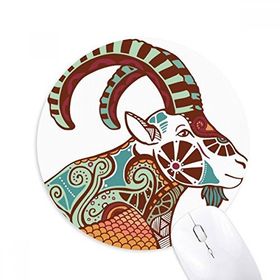 Dıythinker Oğlak Burç Sembolü Baskılı Yuvarlak Kaymaz Kauçuk Mouse Pad