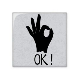 Dıythinker OK Silüet Kişiselleştirilmiş Jest Parlak 10x10 cm Seramik Karo