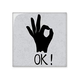 Dıythinker OK Silüet Kişiselleştirilmiş Jest Parlak 10x10 cm Seramik Karo