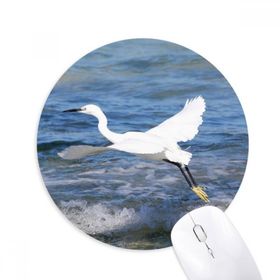 Dıythinker Okyanus Beyaz Kuş Deniz Resmi Baskılı Yuvarlak Kaymaz Kauçuk Mouse Pad