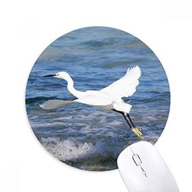 Dıythinker Okyanus Beyaz Kuş Deniz Resmi Baskılı Yuvarlak Kaymaz Kauçuk Mouse Pad
