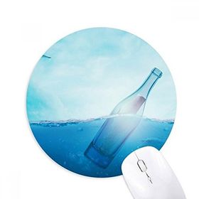 Dıythinker Okyanus Cam Şişe Bilim Doğa Baskılı Yuvarlak Kaymaz Kauçuk Mouse Pad