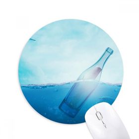 Dıythinker Okyanus Cam Şişe Bilim Doğa Baskılı Yuvarlak Kaymaz Kauçuk Mouse Pad