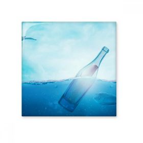 Dıythinker Okyanus Cam Şişe Bilim Doğa Resim 20x20 cm Seramik Karo