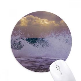 Dıythinker Okyanus Deniz Dalgalı Sprey Bilim Doğa Resmi Baskılı Yuvarlak Kaymaz Kauçuk Mouse Pad