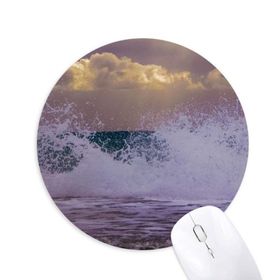 Dıythinker Okyanus Deniz Dalgalı Sprey Bilim Doğa Resmi Baskılı Yuvarlak Kaymaz Kauçuk Mouse Pad