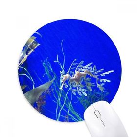Dıythinker Okyanus Derin Su Mavi Hippocampus Su Baskılı Yuvarlak Kaymaz Kauçuk Mouse Pad