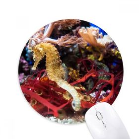 Dıythinker Okyanus Derin Su Mavi Hippocampus Su Baskılı Yuvarlak Kaymaz Kauçuk Mouse Pad