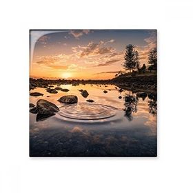 Dıythinker Okyanus Gökyüzü Taşı Su Bilimi Doğa Resim 20x20 cm Seramik Karo
