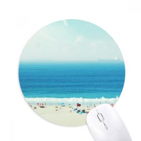 Dıythinker Okyanus Kum Kumsal Bilim Doğa Resim Baskılı Yuvarlak Kaymaz Kauçuk Mouse Pad