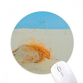 Dıythinker Okyanus Kum Kumsal Turuncu Çizgi Resim Baskılı Yuvarlak Kaymaz Kauçuk Mouse Pad