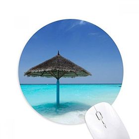 Dıythinker Okyanus Plaj Yeşil Ağaç Baskılı Yuvarlak Kaymaz Kauçuk Mouse Pad