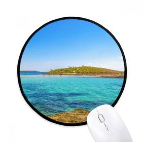 Dıythinker Okyanus Su Adası Bilim Doğa Resim Yuvarlak Kaymaz Mouse Pad