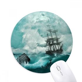 Dıythinker Okyanus Su Dalgası Bilim Doğa Resmi Baskılı Yuvarlak Kaymaz Kauçuk Mouse Pad