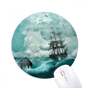 Dıythinker Okyanus Su Dalgası Bilim Doğa Resmi Baskılı Yuvarlak Kaymaz Kauçuk Mouse Pad