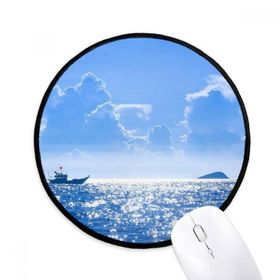 Dıythinker Okyanus Su Deniz Tekne Bilim Doğa Resim Yuvarlak Kaymaz Mouse Pad