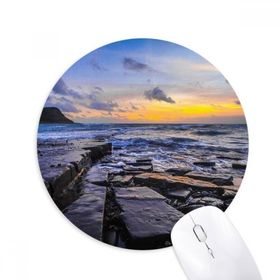Dıythinker Okyanus Taşı Su Bilimi Doğa Resmi Baskılı Yuvarlak Kaymaz Kauçuk Mouse Pad