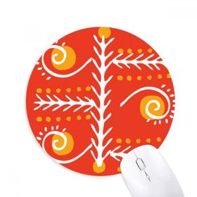 Dıythinker Orange Line Meksika Totems Antik Uygarlık Baskılı Yuvarlak Kaymaz Kauçuk Mouse Pad